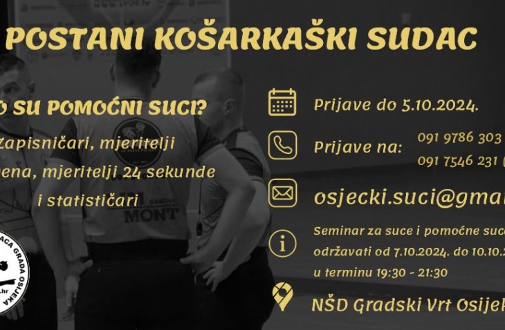 Postani košarkašli sudac, prijavi se na tečaj!