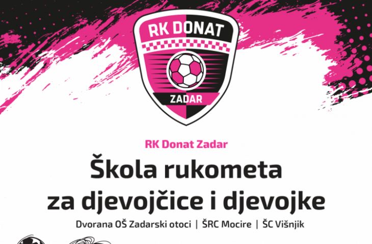 Škola rukometa RK Donat Zadar: Upisi za djevojčice i djevojke
