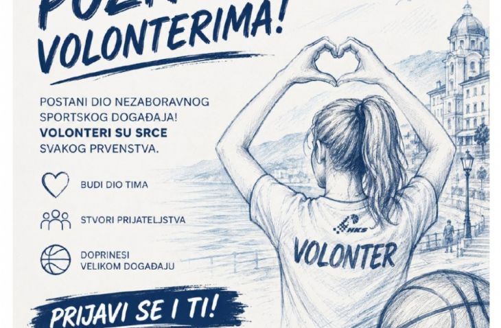 Poziv volonterima: Budi dio europske košarkaške priče u Rijeci i Opatiji!