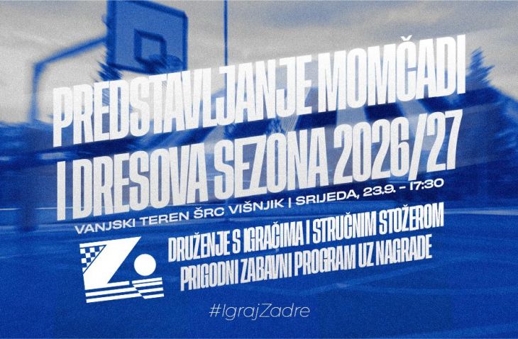 Zadar u srijedu javno predstavlja prvu momčad i nove dresove, evo detalja